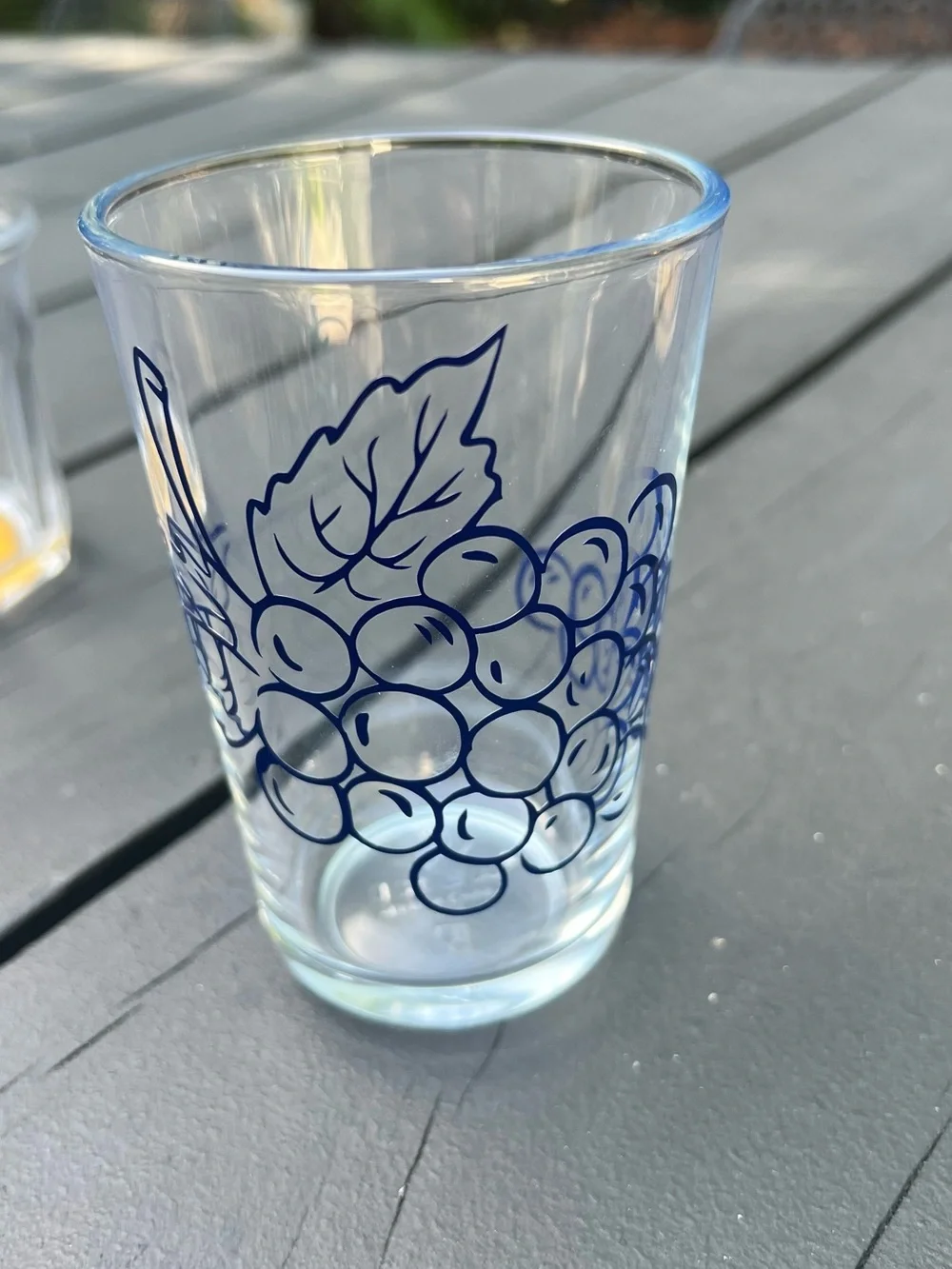 Colorful Fruit Glass Tumbler - Orange, Avocado, Grapes, and Lemon (Handmade)